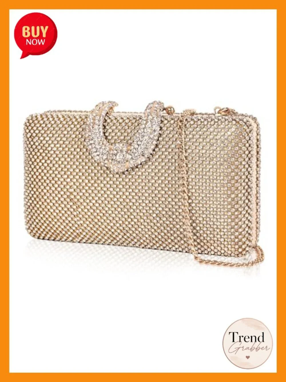 Sparkly Rhinestone Crystal Clutch Bag Detachable Chain Evening Handbag for Party